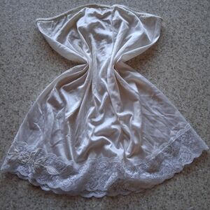 White lace trim slip skirt  #coquette #fairycore #slipdress